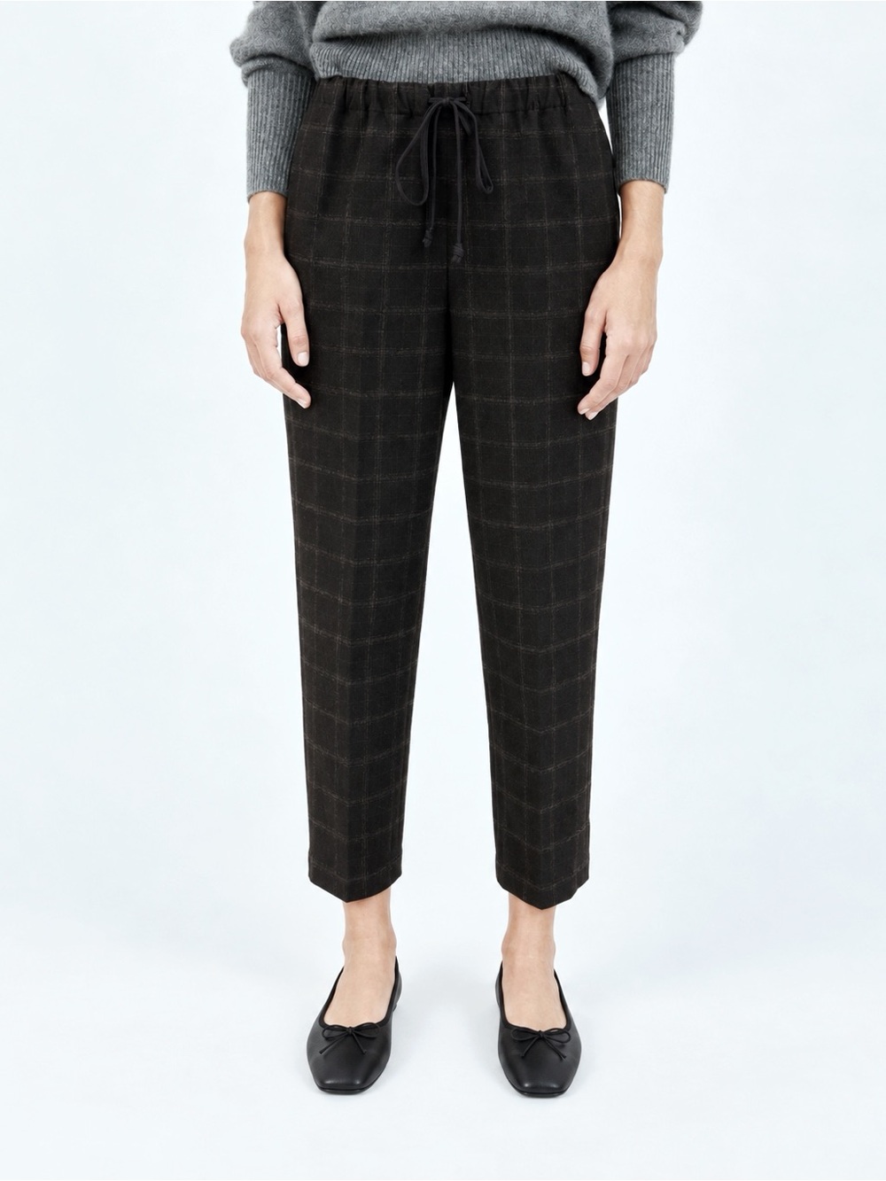Babaton Aritzia Woman Flannel Twill Plaid Pull-On Elastic Waist Pants MEDIUM